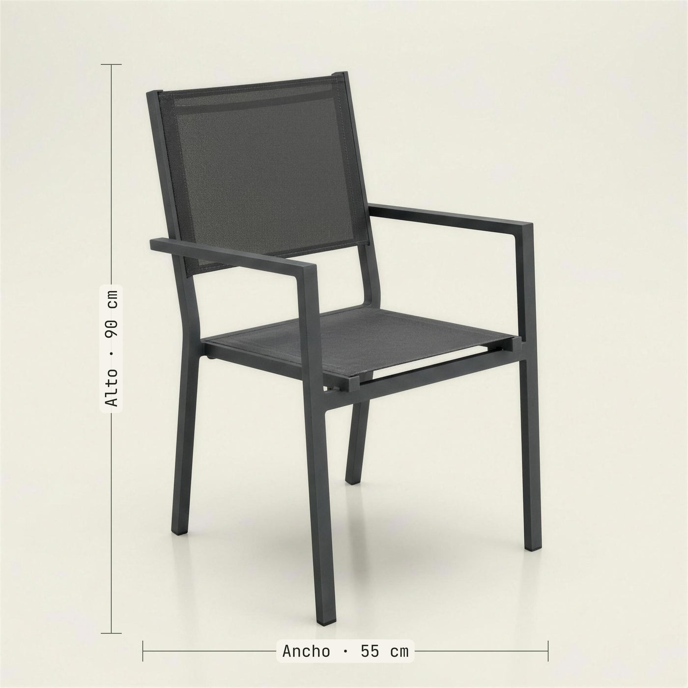 Medidas de la silla Corcega: 55 cm de ancho y 90 de alto. Se vende solo la silla