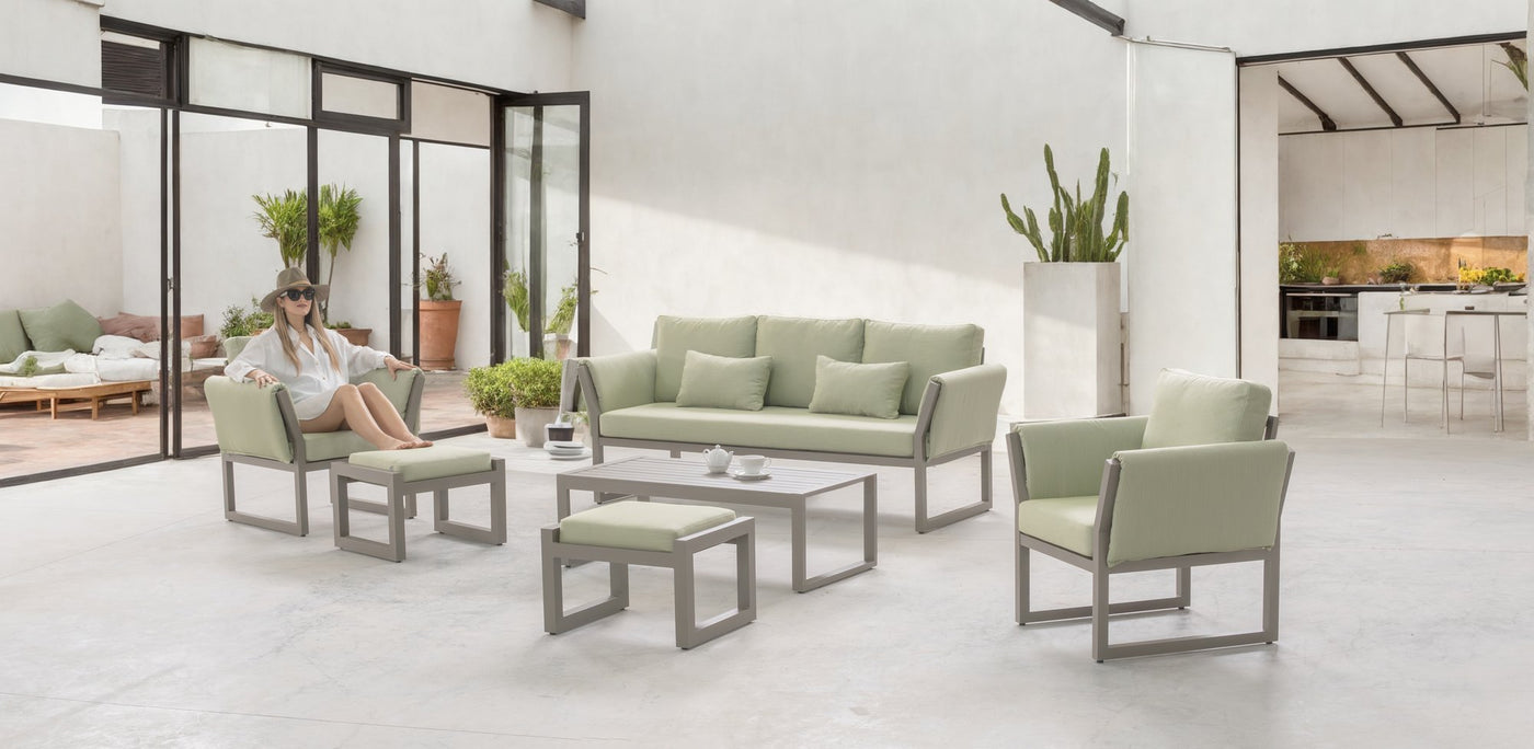 Set jardín 3 plazas · sofisticado | sofá 3 plazas + 2 sillones + mesa 2