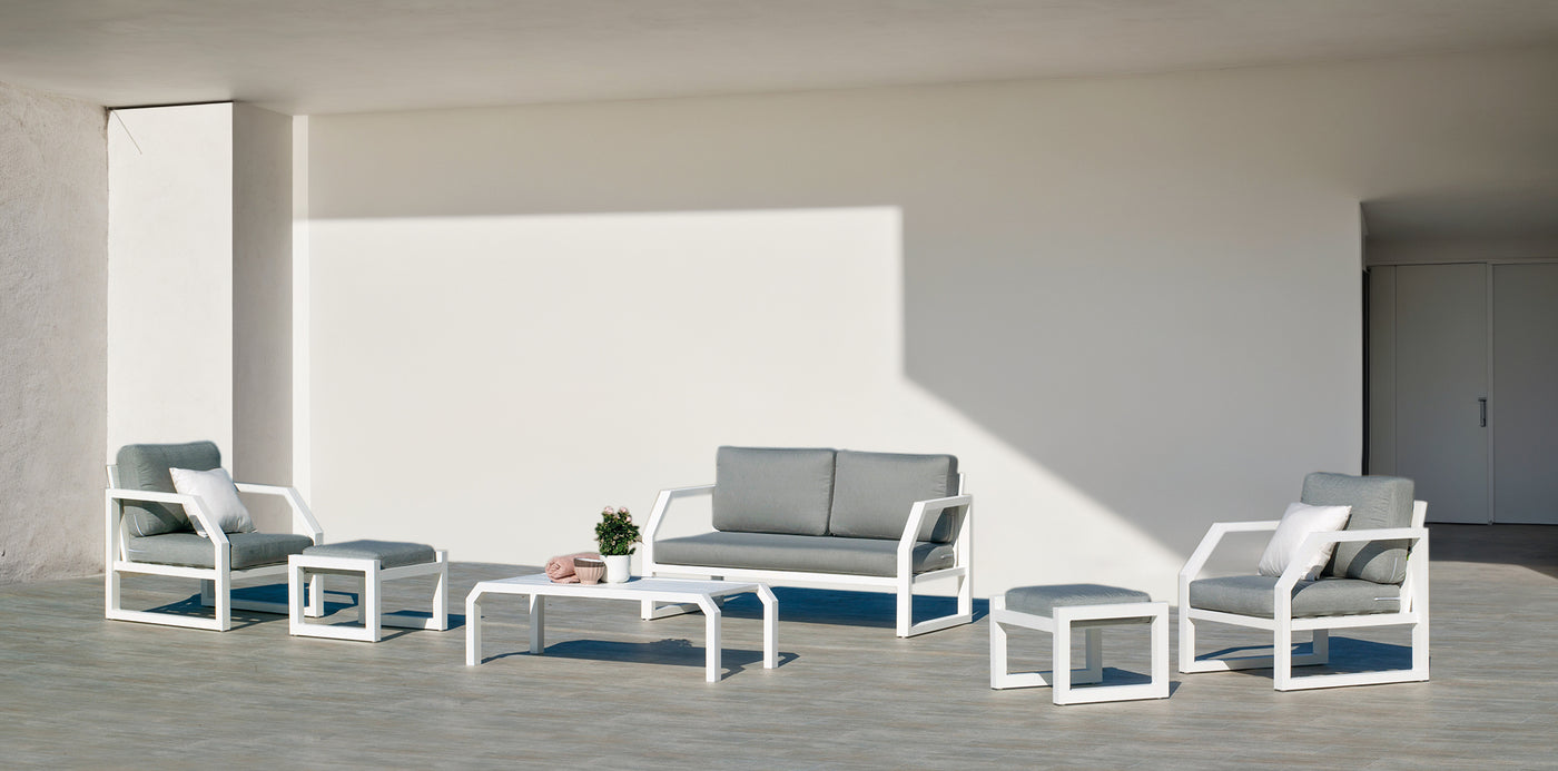 Set jardín 2 plazas · elegante | sofá 2 plazas + 2 sillones + mesa 3