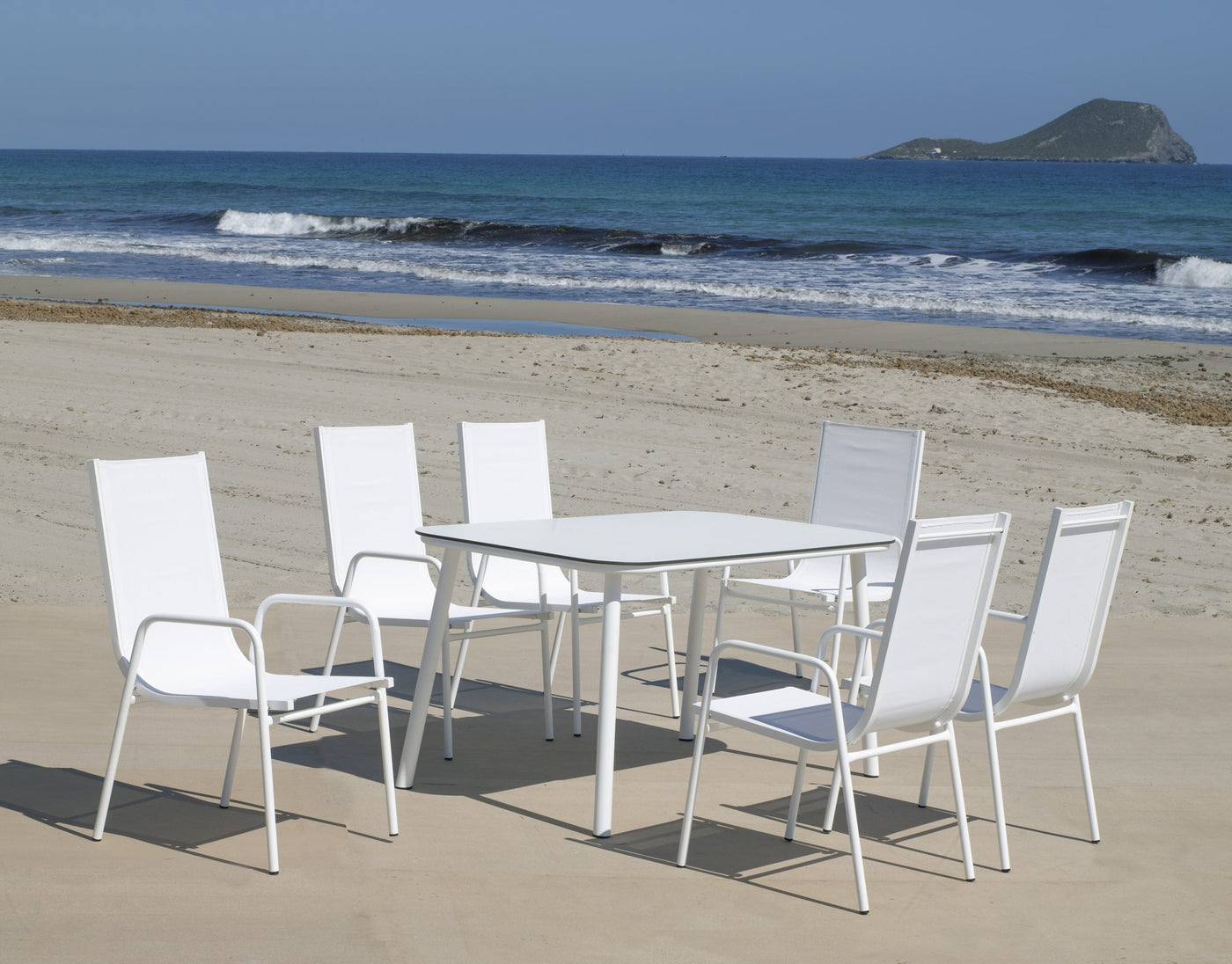 Mesa comedor exterior HPL 150×90 cm