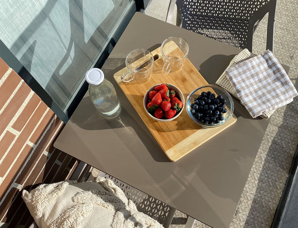 Mesa exterior aluminio · HPL · Altea