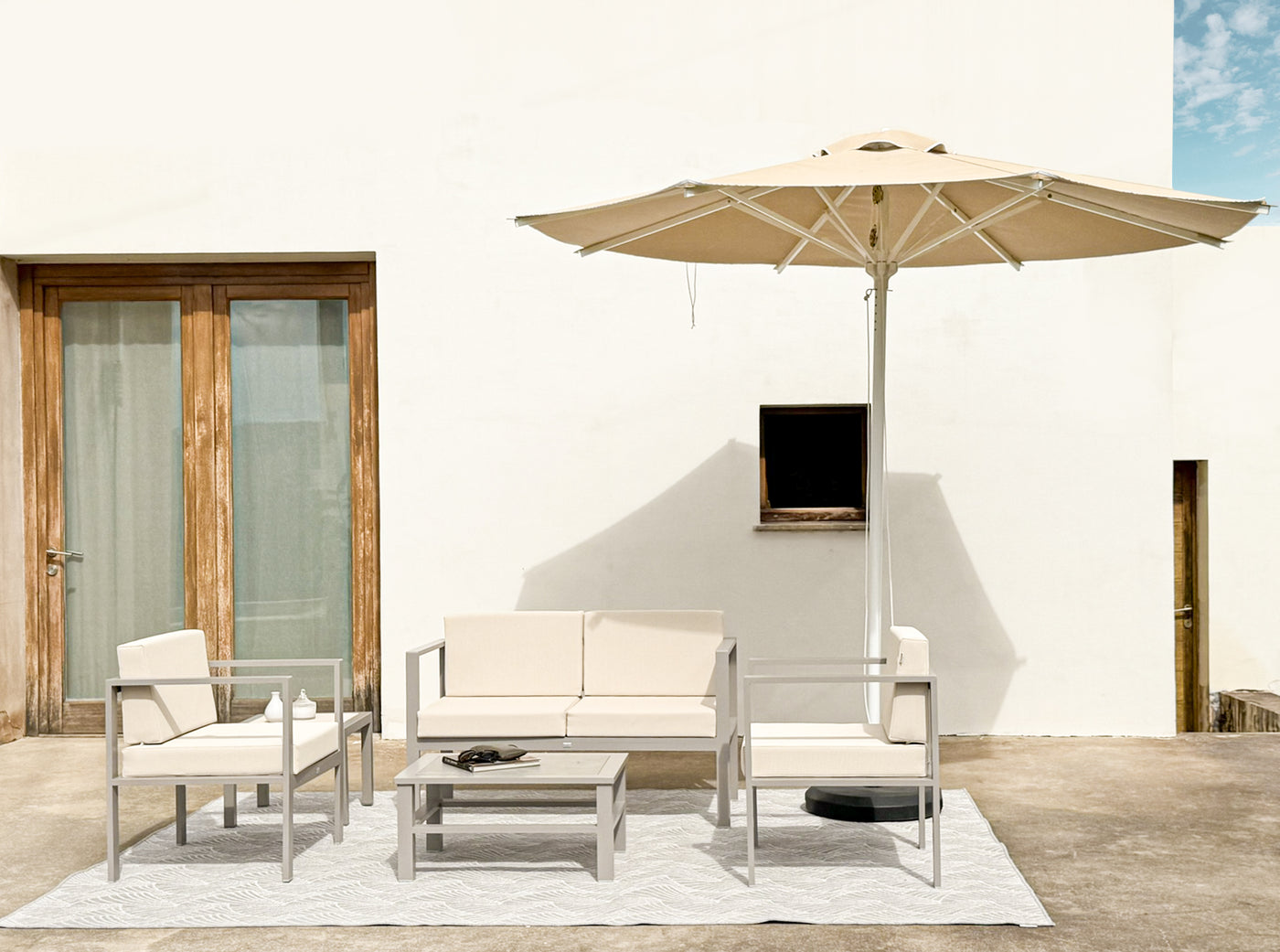 Parasol redondo exterior · aluminio Ø300 cm · Garbí