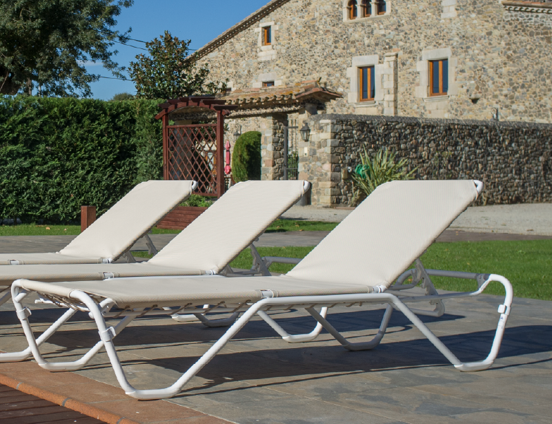 Tumbona exterior aluminio apilable · 68 cm · Marina