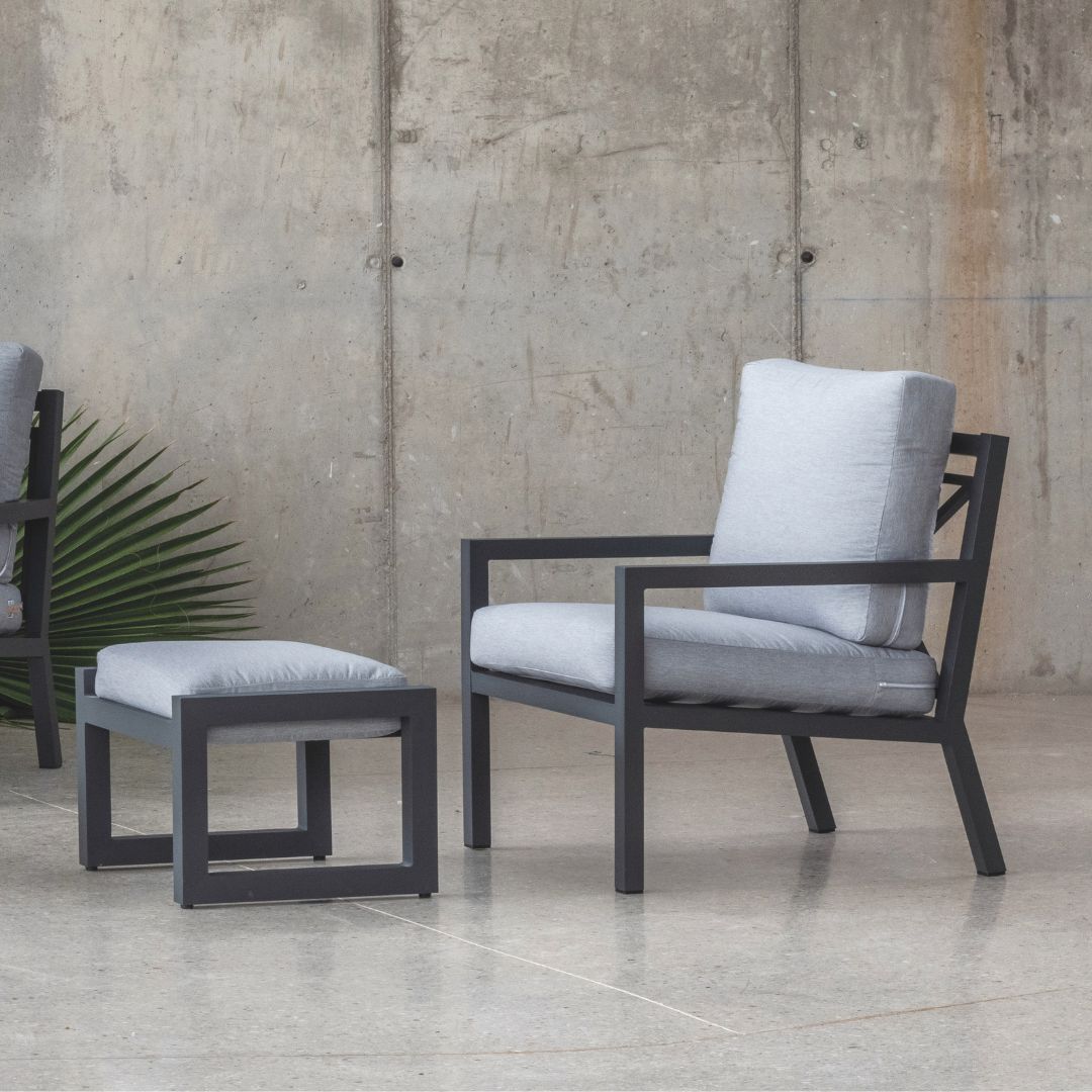 Sillón exterior · estilo moderno | 70×85 cm