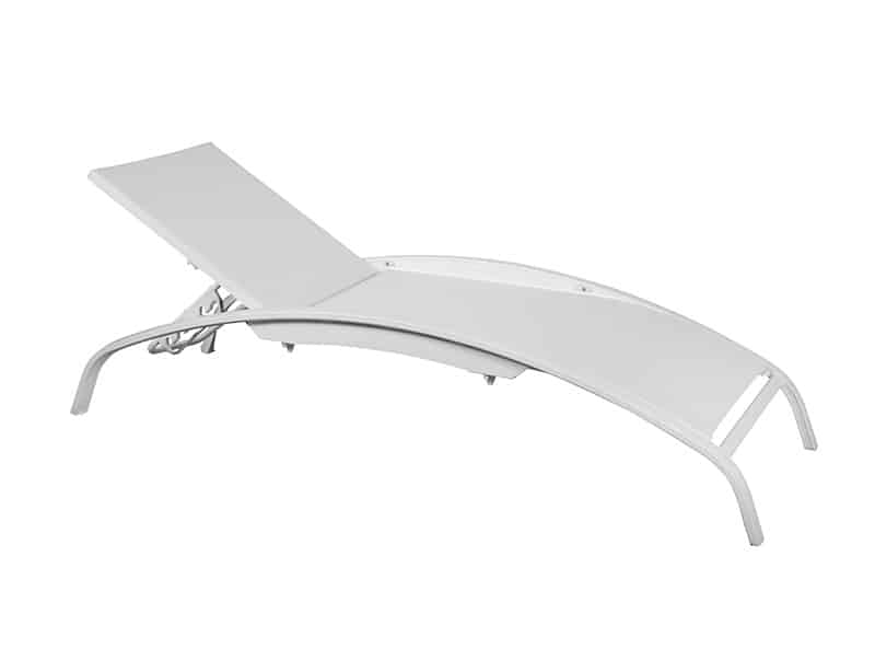 Tumbona de exterior con ruedas aluminio | 58 cm