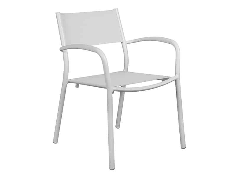 Silla exterior con brazos aluminio · estilo elegante | 58 cm