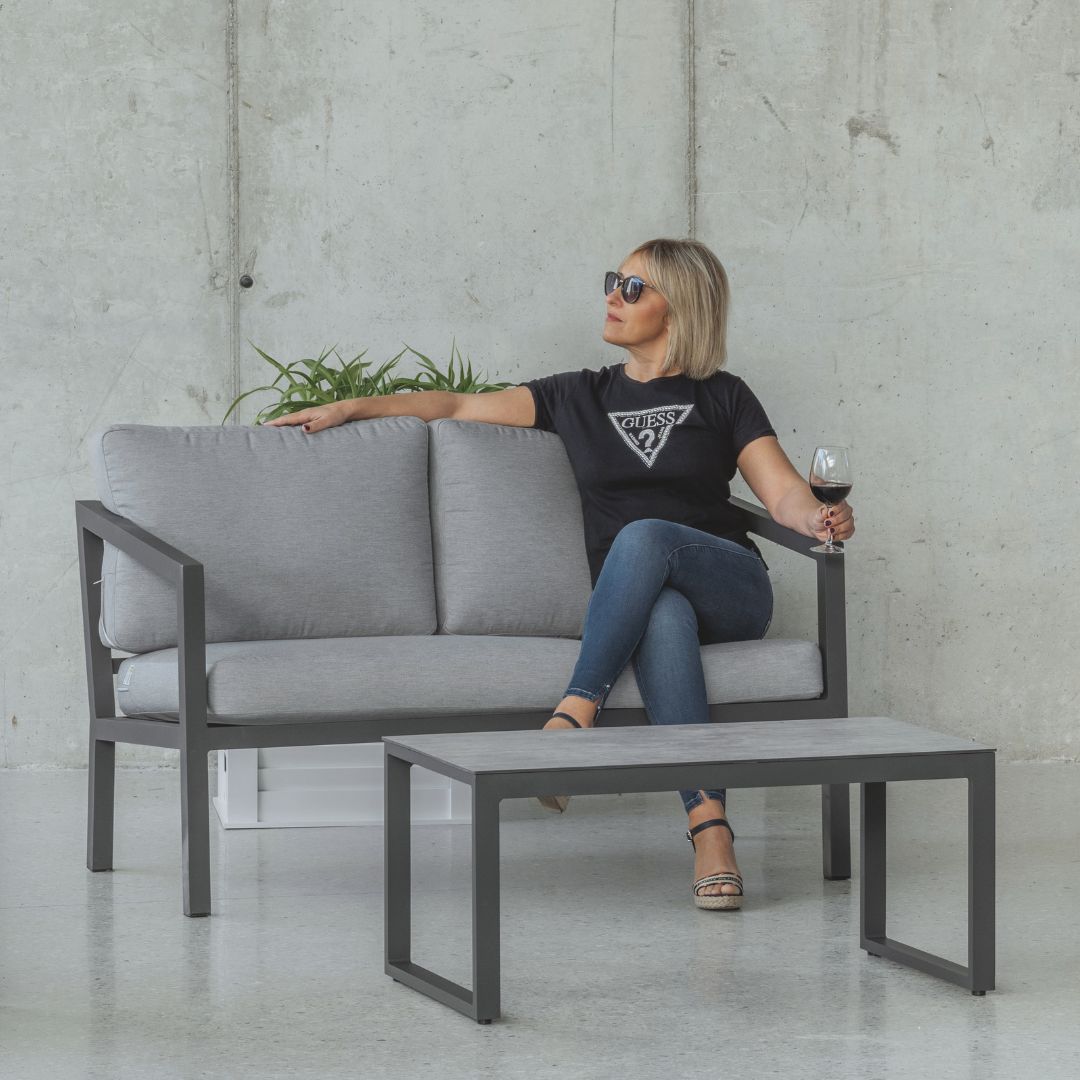 Sofá terraza 2 plazas · estilo elegante | 131×70 cm