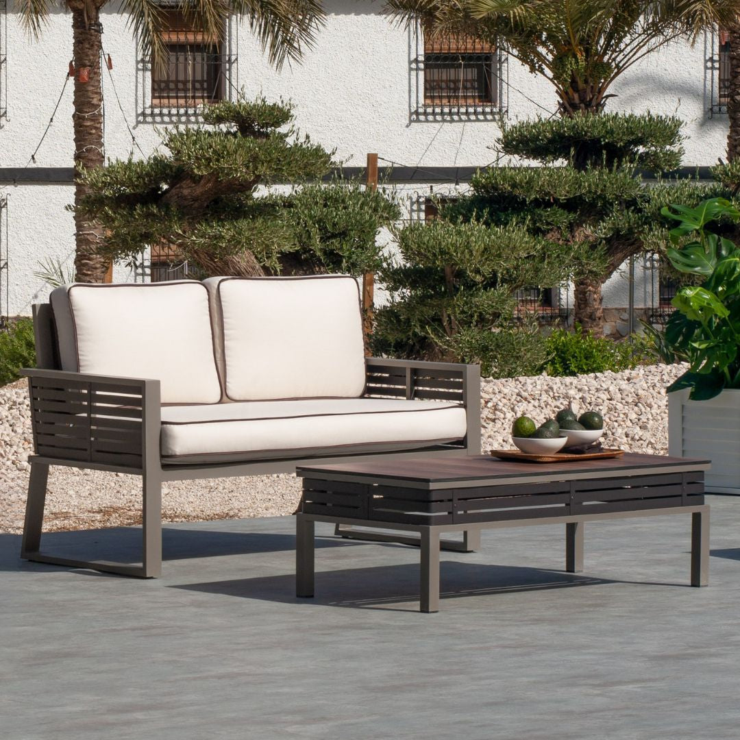 Sofá terraza bicolor 2 plazas · estilo bicolor | 140×76 cm