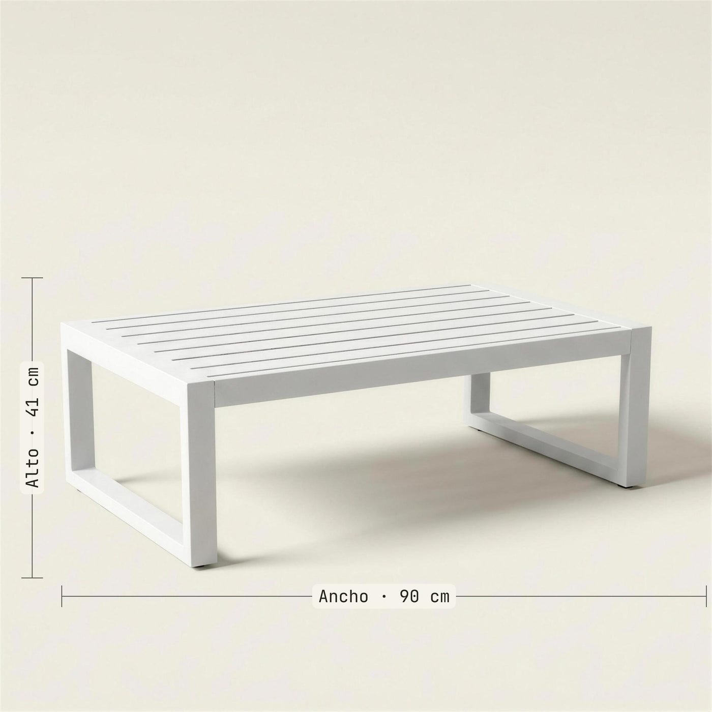 Medidas de la mesa de centro Saipros: 90 cm de ancho y 41 de alto. Se vende solo la mesa