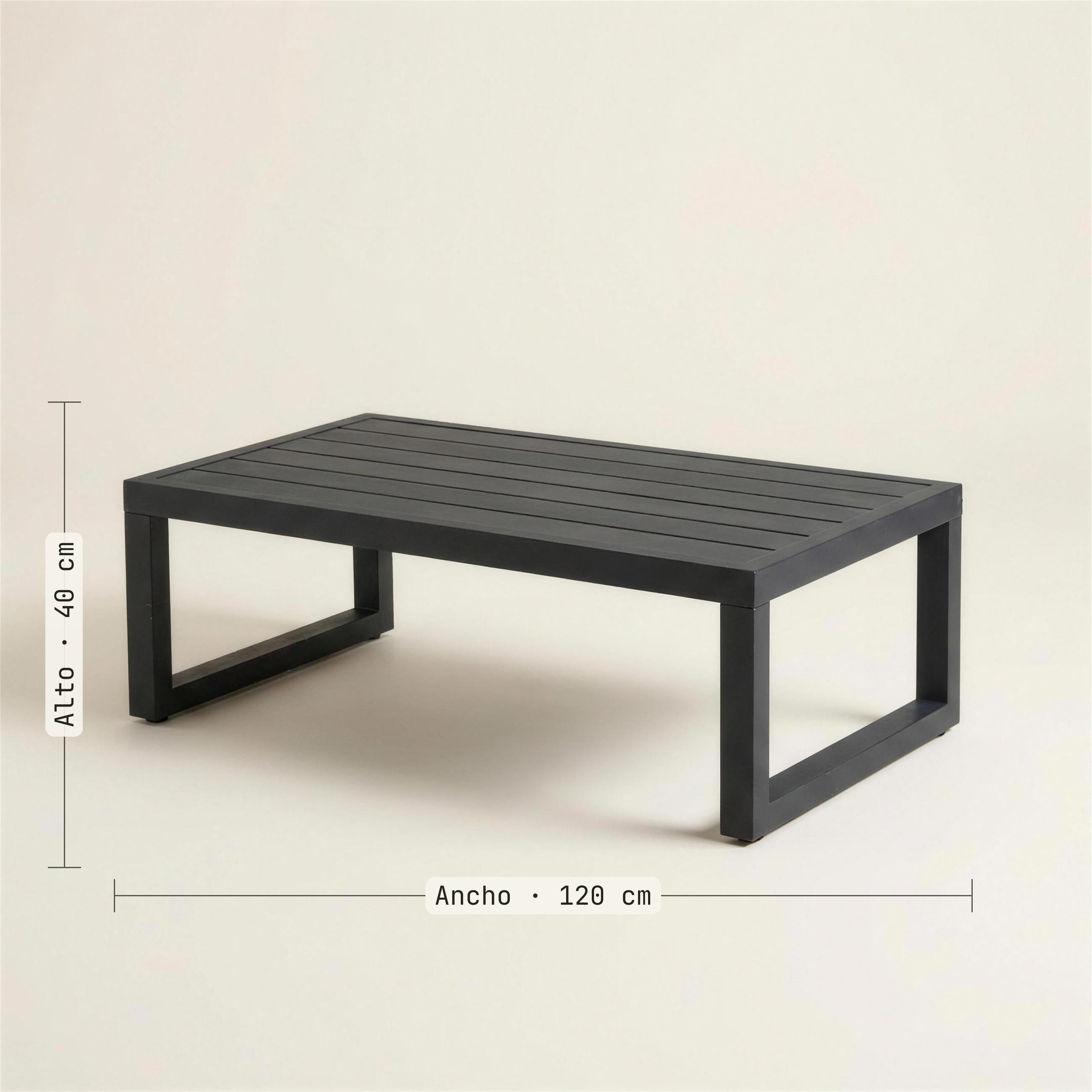 Medidas de la mesa de centro Universal: 120 cm de ancho y 40 de alto. Se vende solo la mesa