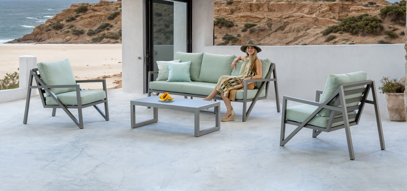 Set jardín 3 plazas · sofisticado | sofá 3 plazas + 2 sillones + mesa 4