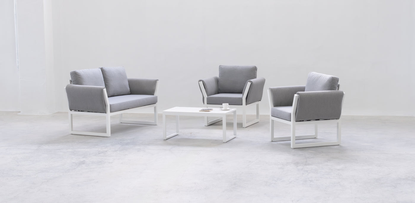 Set jardín 2 plazas · elegante | sofá 2 plazas + 2 sillones + mesa 2