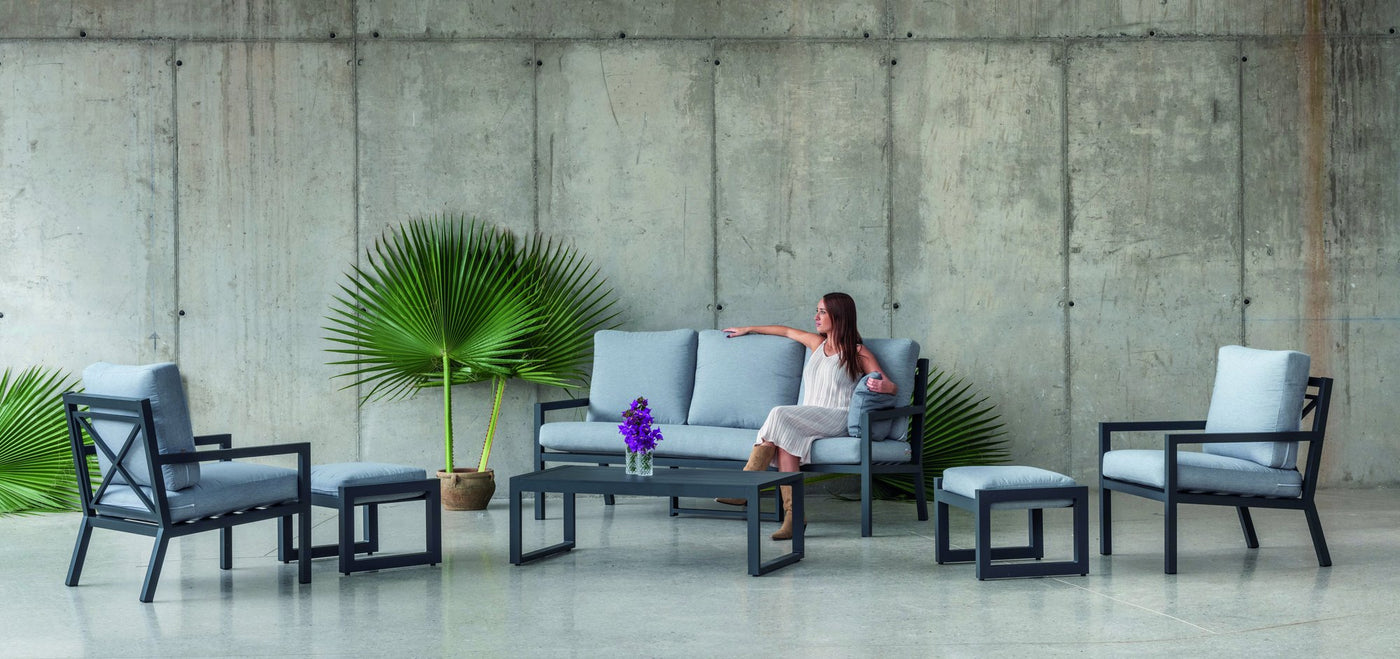 Set jardín 3 plazas · elegante | sofá 3 plazas + 2 sillones + mesa 2