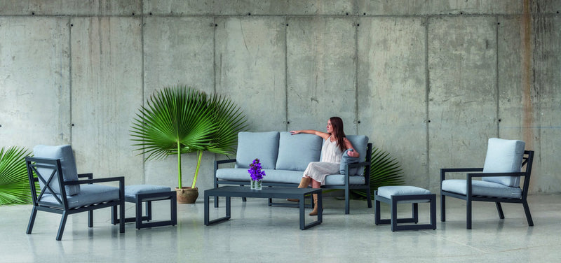 Set jardín 3 plazas · elegante | sofá 3 plazas + 2 sillones + mesa 2