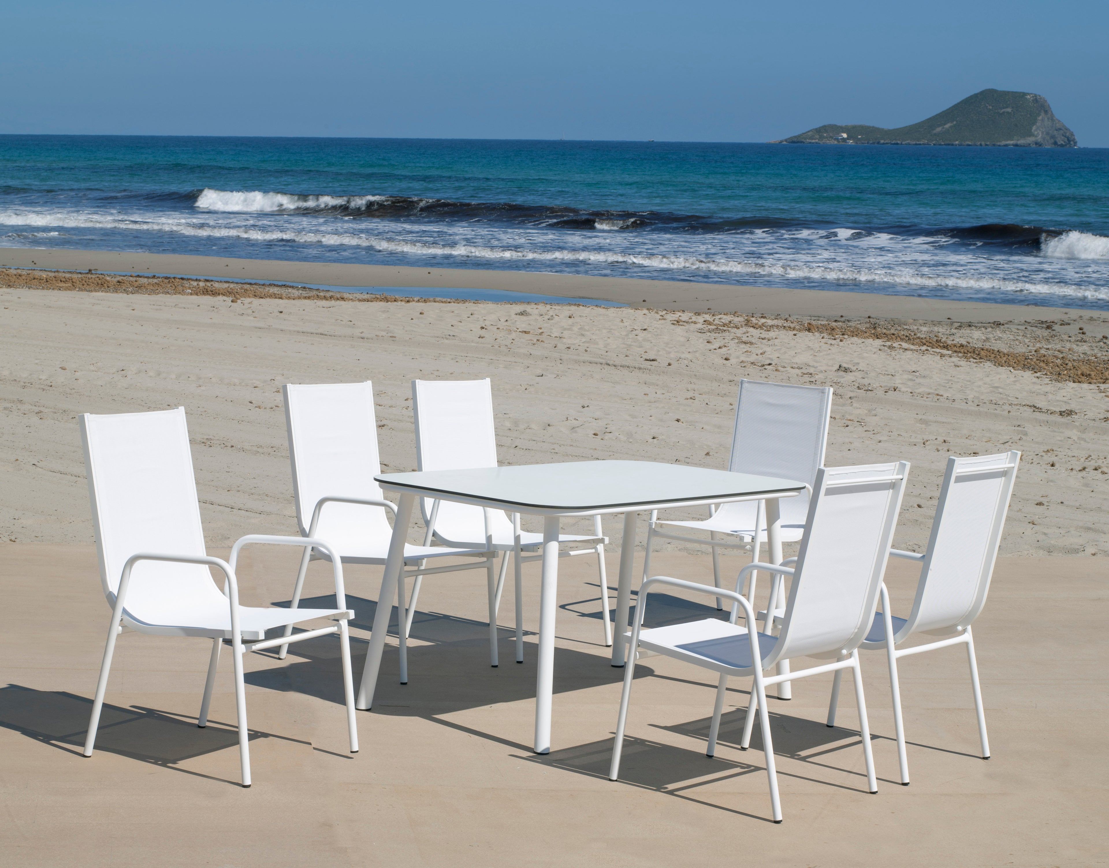 Mesa comedor exterior HPL 150×90 cm