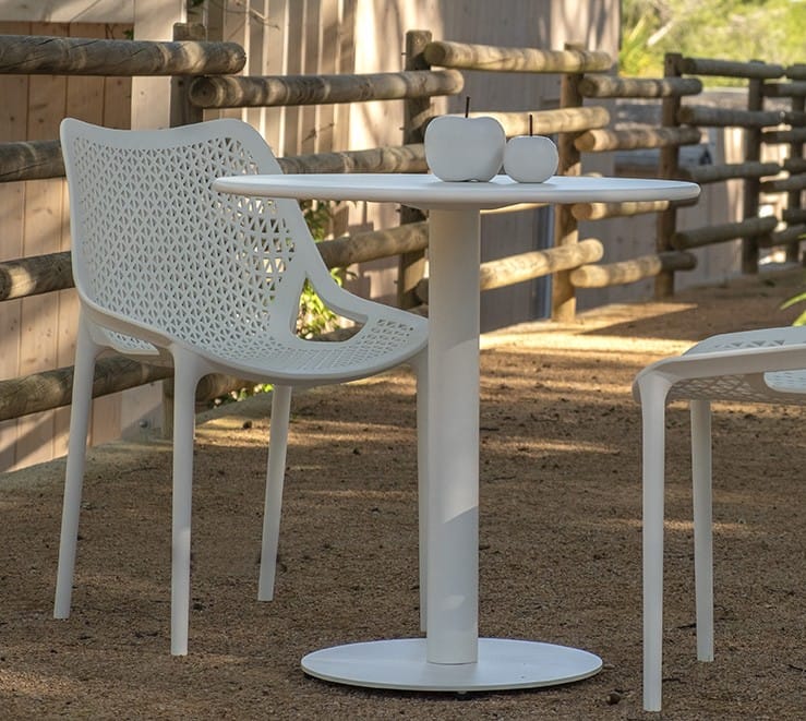 Mesa exterior aluminio · 72×72 cm · Nora · vista 3