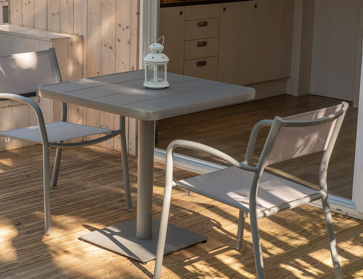 Mesa exterior aluminio · 75×75 cm · Ágata · vista 4
