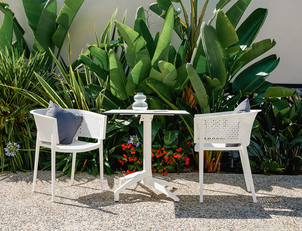 Mesa exterior aluminio · HPL · Altea · ambiente exterior
