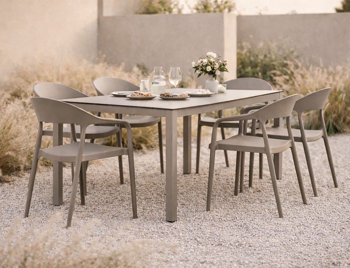 Silla exterior resina · estilo minimalista · Duna