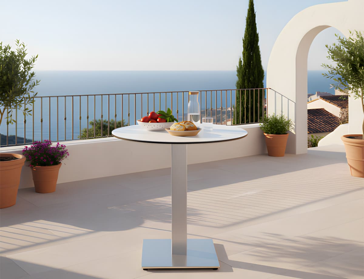 Mesa exterior aluminio · HPL · Capri · vista 3