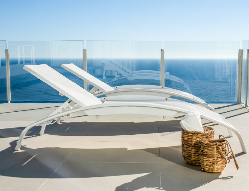 Tumbona exterior aluminio · con ruedas 58 cm · Iris