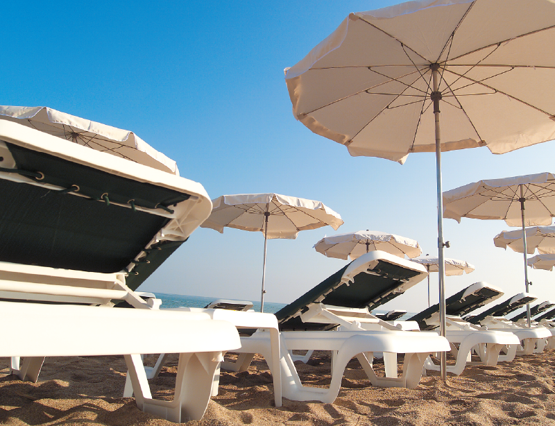 Tumbona exterior resina playa · 75 cm tela · Lola