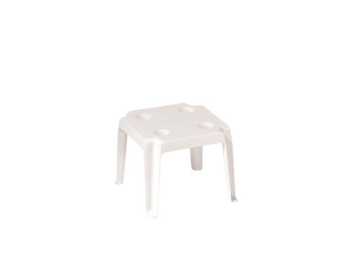 Mesa auxiliar exterior resina decorativa · 48×48 cm · Mini Prestige
