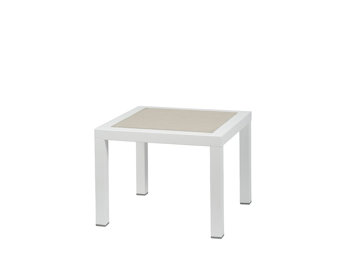 Mesa auxiliar exterior aluminio · 48×48 cm tejido · Olimpia · vista 2