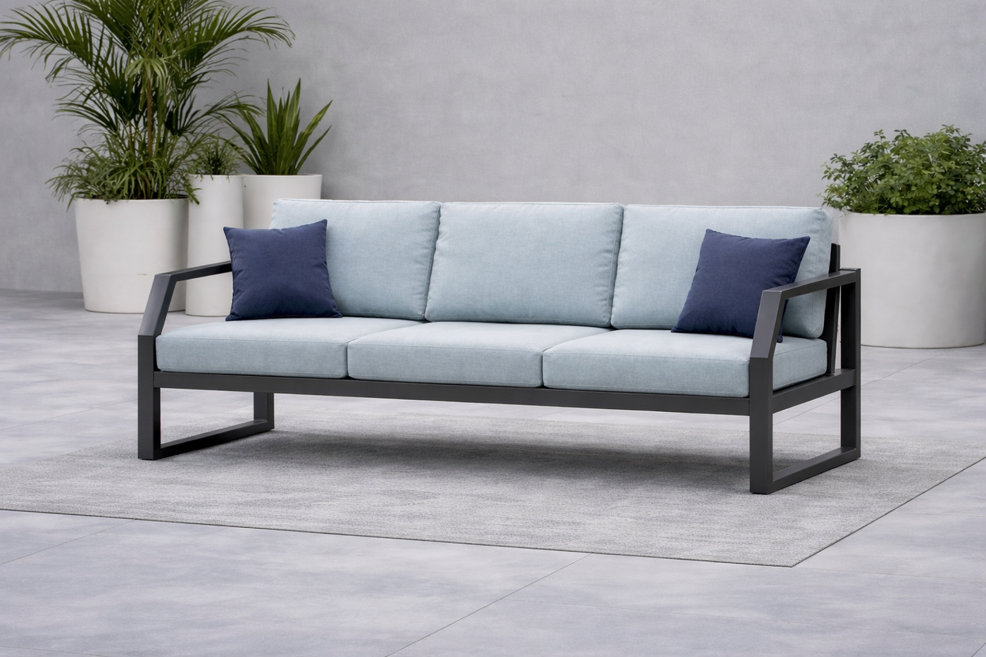 Sofá terraza 3 plazas · estilo contemporáneo | 198×82 cm