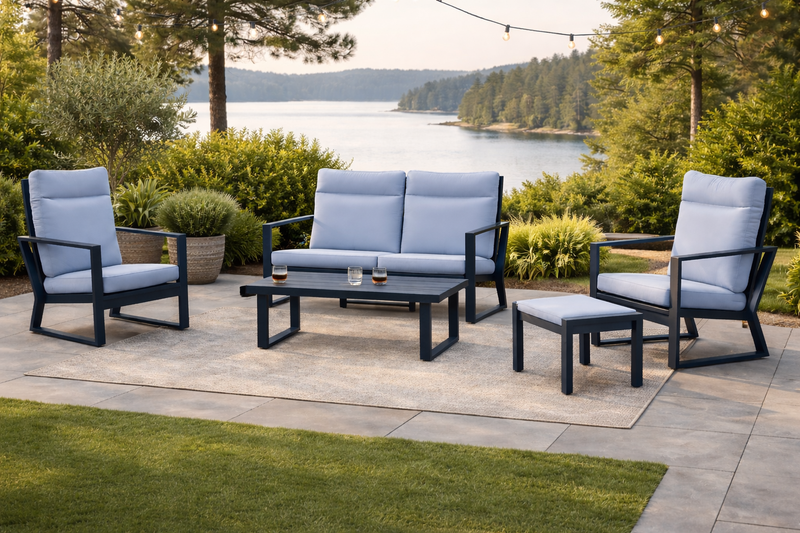 Set jardín 2 plazas · elegante | sofá 2 plazas + 2 sillones + mesa 5