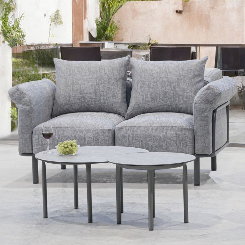 Sofá terraza aluminio 2 plazas · estilo contemporáneo | 166×90 cm