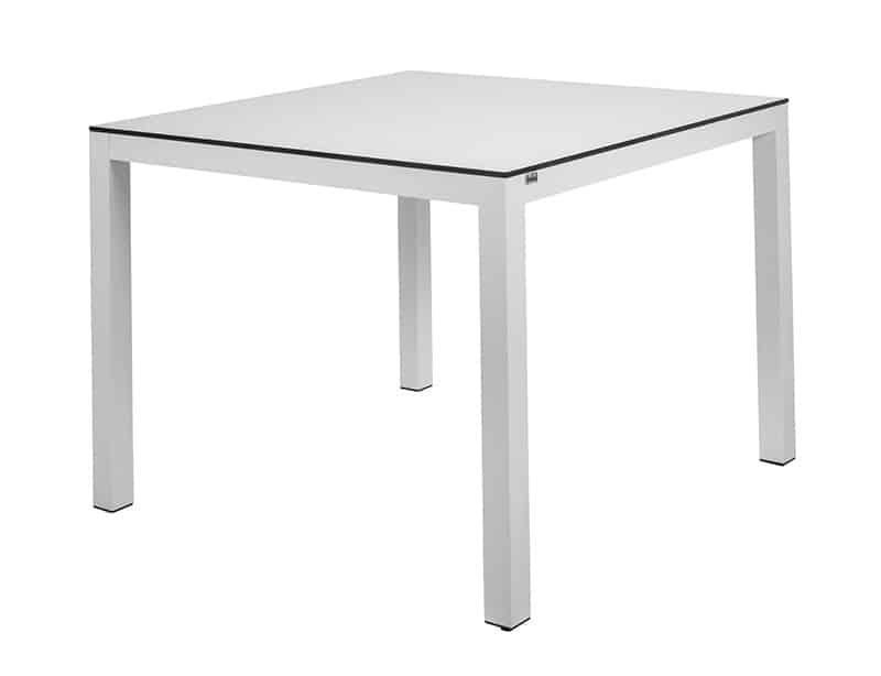 Mesa exterior aluminio · HPL · Brunei · blanco
