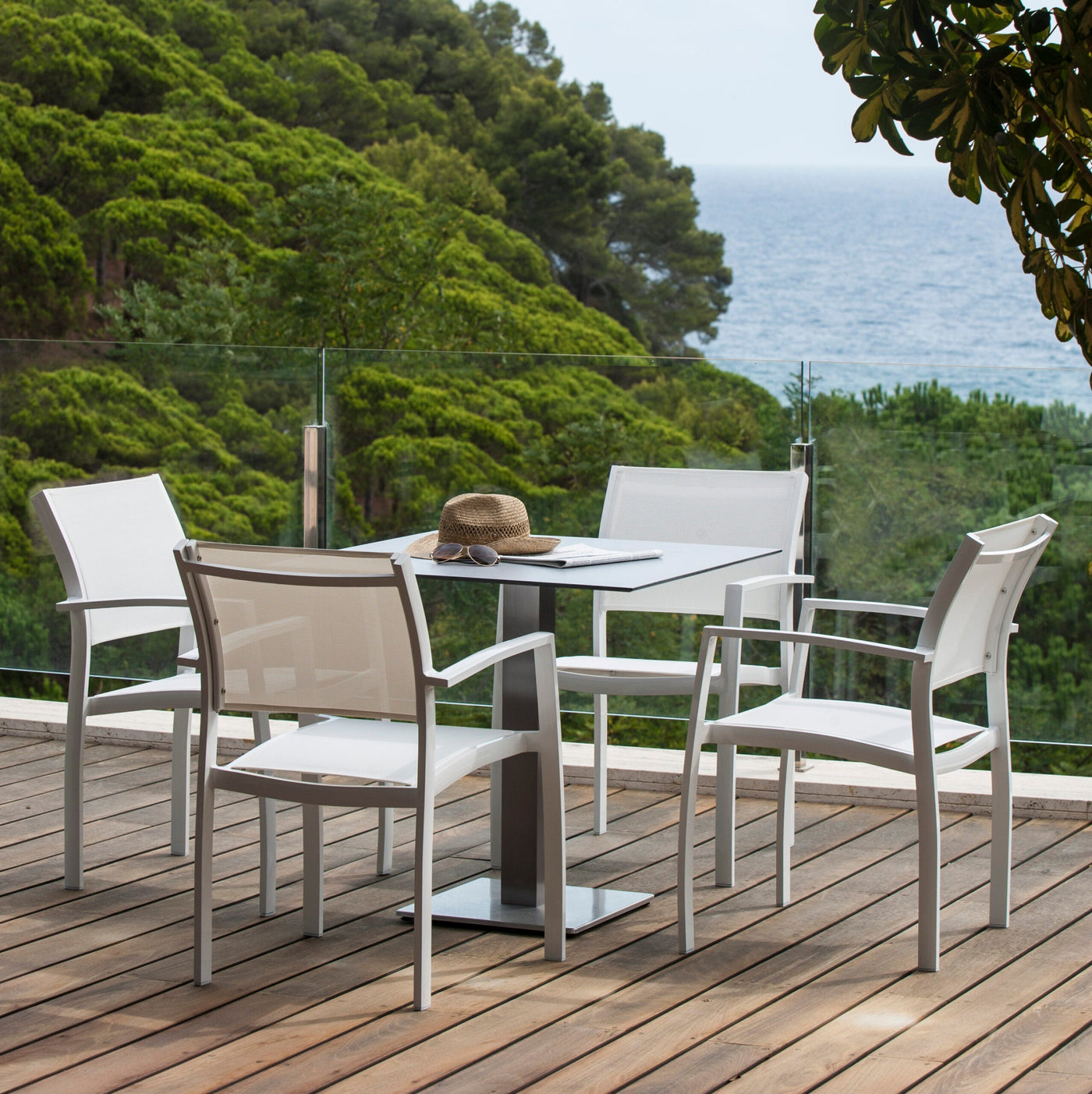 Mesa exterior aluminio · HPL · Capri