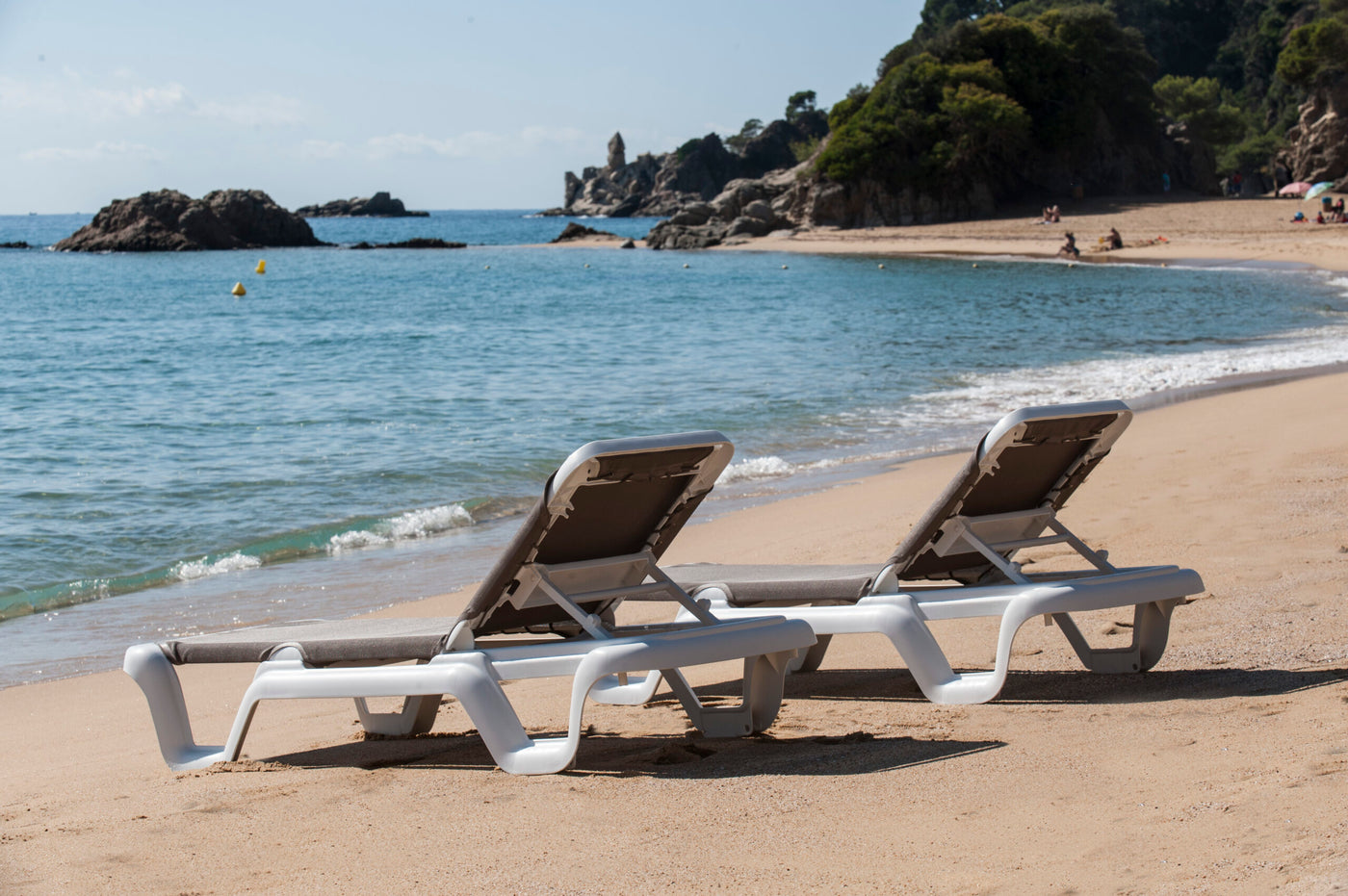 Tumbona exterior resina playa · 75 cm tela · Lola