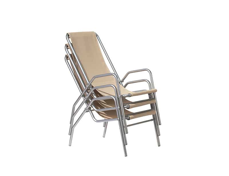 Mini tumbona exterior aluminio apilable · 57 cm · Marina · vista 3