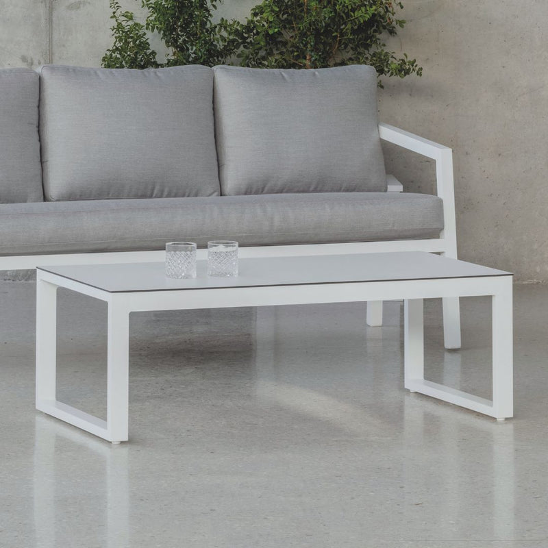 Mesa de centro exterior HPL 90 cm · altura 40 cm