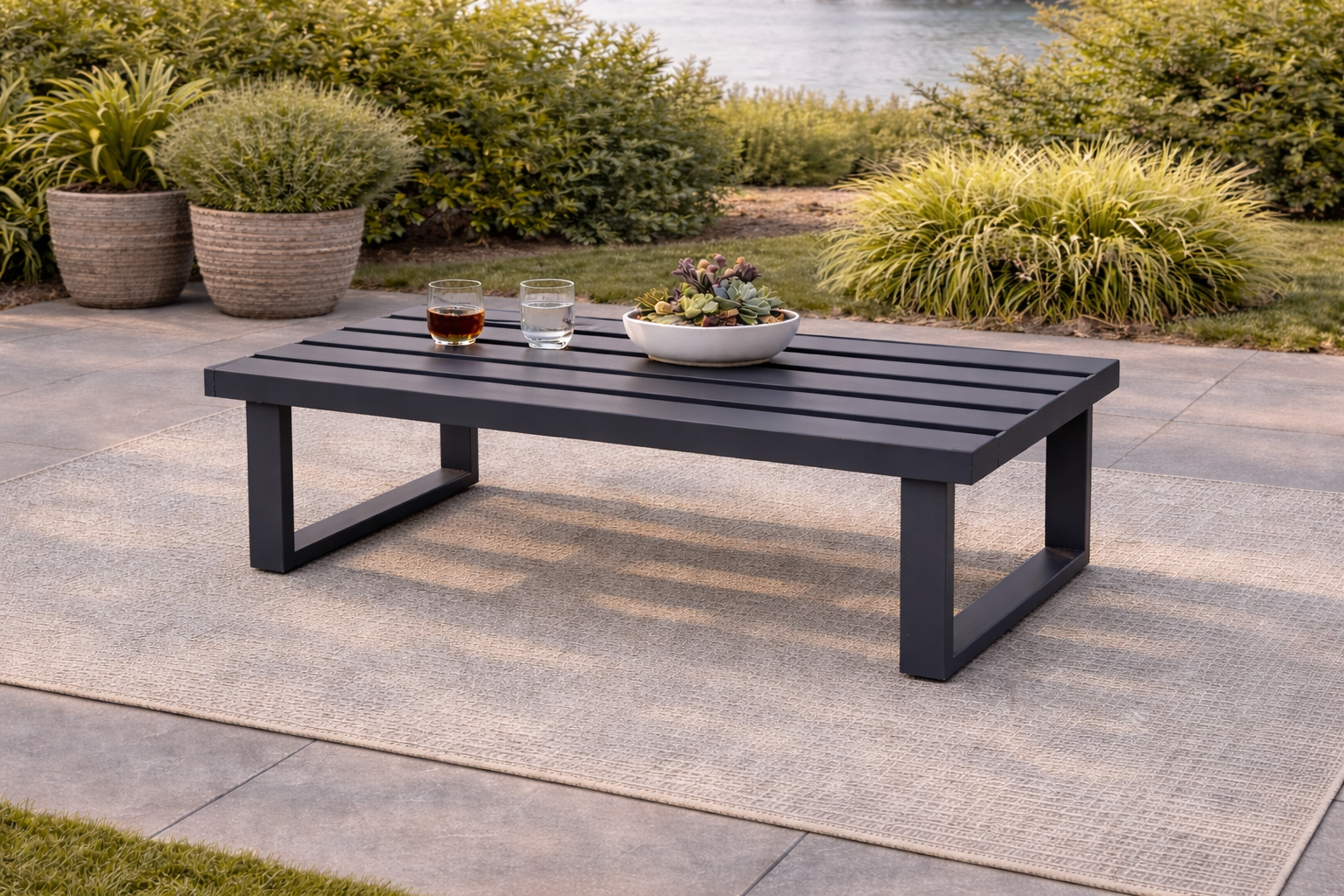 Mesa de centro exterior 125 cm · altura 42 cm