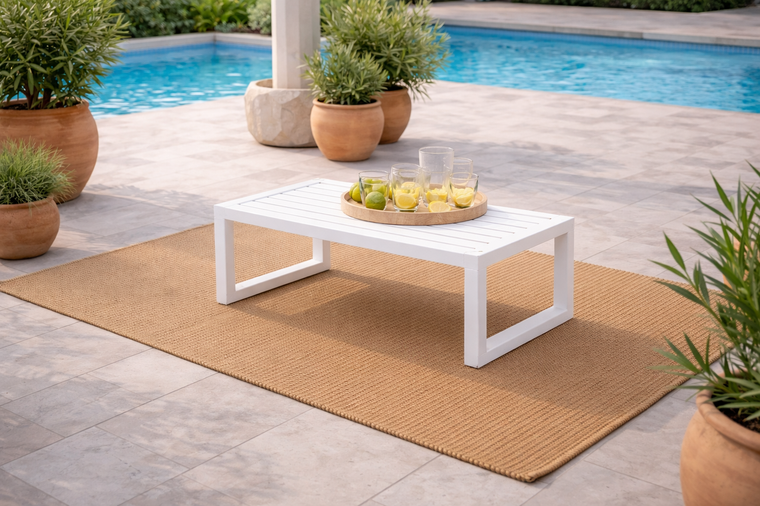 Mesa de centro exterior 90 cm · altura 40 cm