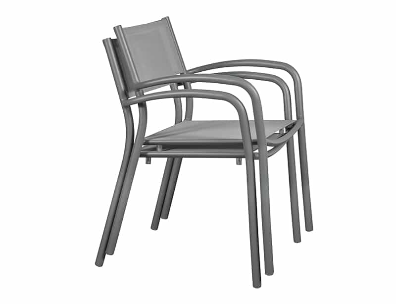 Silla exterior aluminio · tejido Balliu · Mila