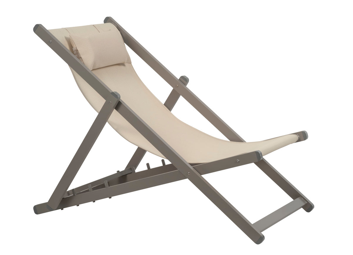 Mini tumbona exterior aluminio plegable · 62 cm · Cannes