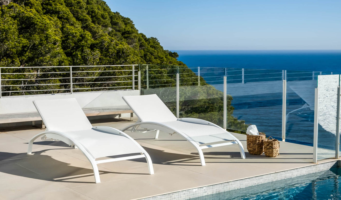 Tumbona exterior aluminio · con ruedas 58 cm · Iris